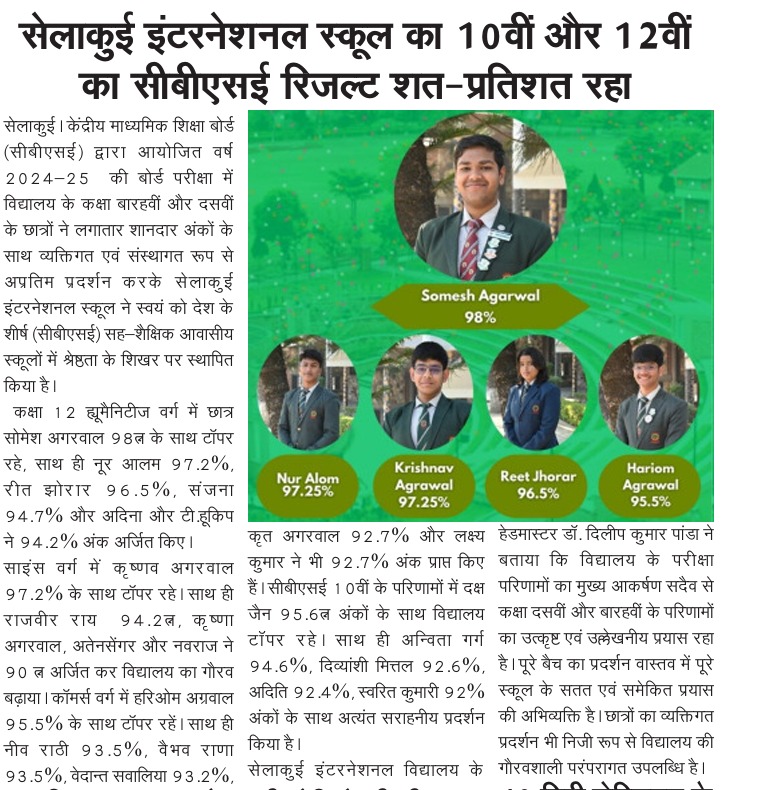 Top CBSE Board Result 2025